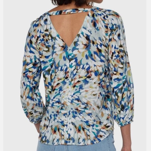 Liverpool Los Angeles Women’s 3/4 Sleeve Blouse Multicolor Size Large - Picture 2 of 14